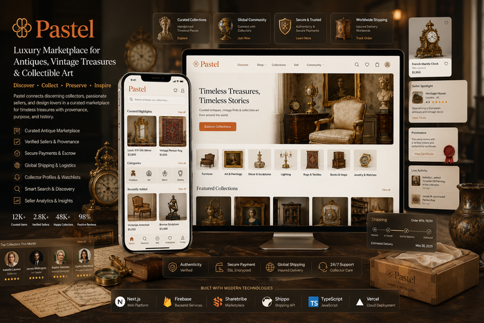 Pastel Marketplace — Luxury antiques marketplace · 48k+ collectors