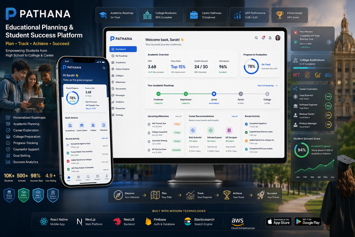 Pathana — EdTech planning platform · 10k+ students, 500+ schools