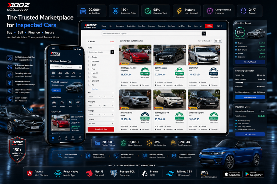 Dooz Inspected Cars — Verified used-car marketplace · $1.2B+ JD in transactions